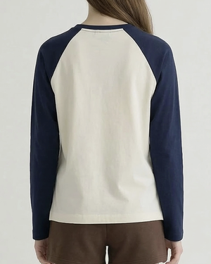 The Long Sleeve Ragland Tee - Navy