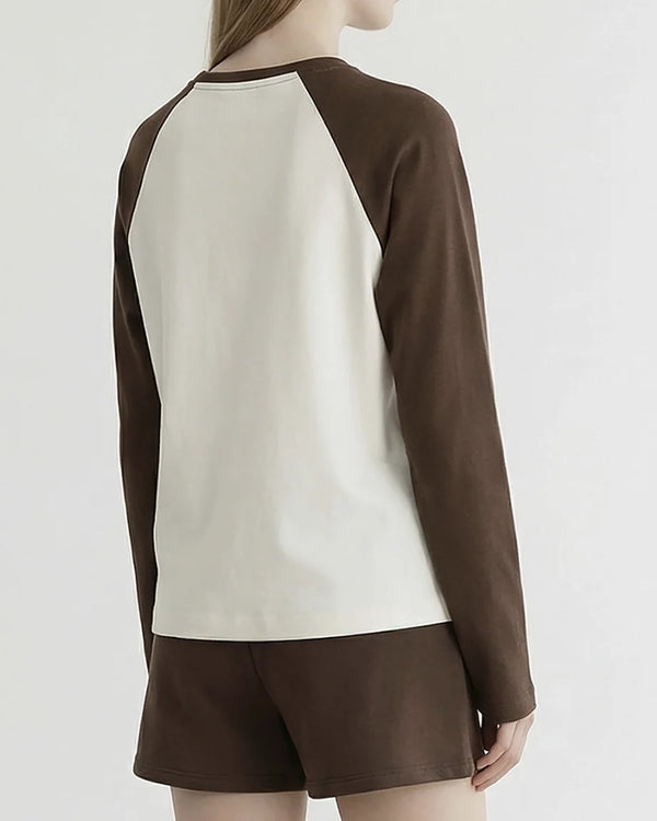 The Long Sleeve Ragland Tee - Brown