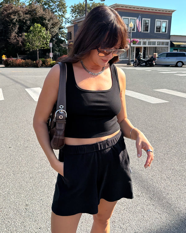 Cropped Square Neck Tank