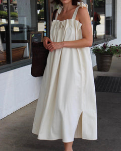 Woven Silk Dress - Black or White