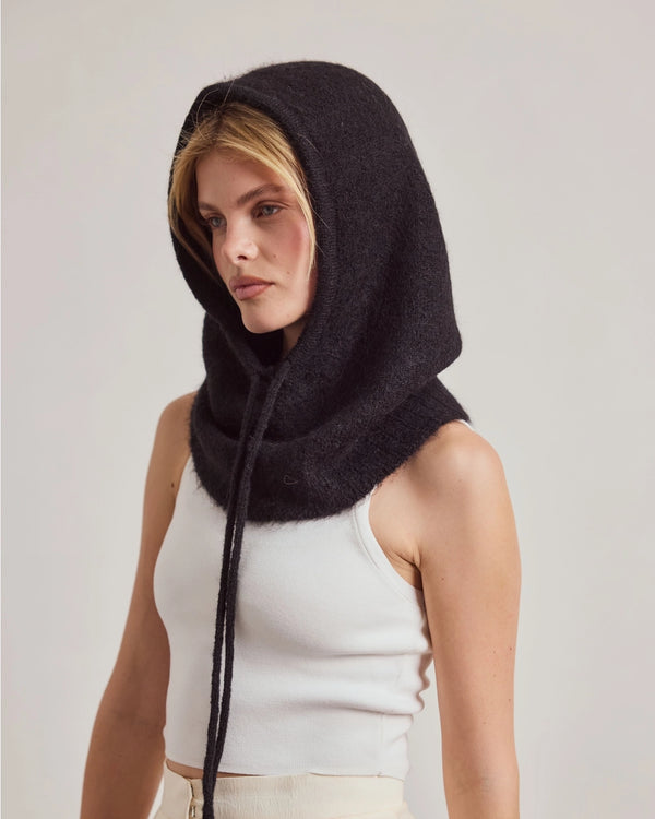 Alpaca Hood with Drawstrings