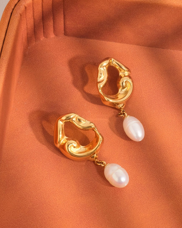 Abstract Pearl Earring