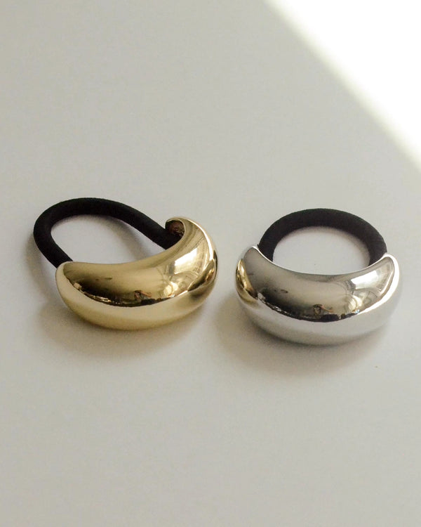 Narrow Crescent Metal Cuff Hair Tie