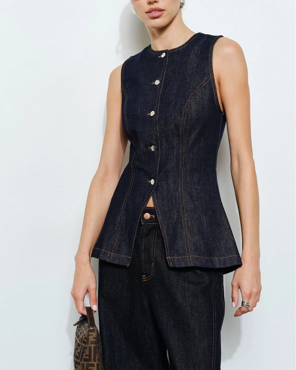 Scarlett Tailored Denim Vest