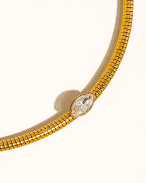 Olwen Marquise Snake Chain Necklace