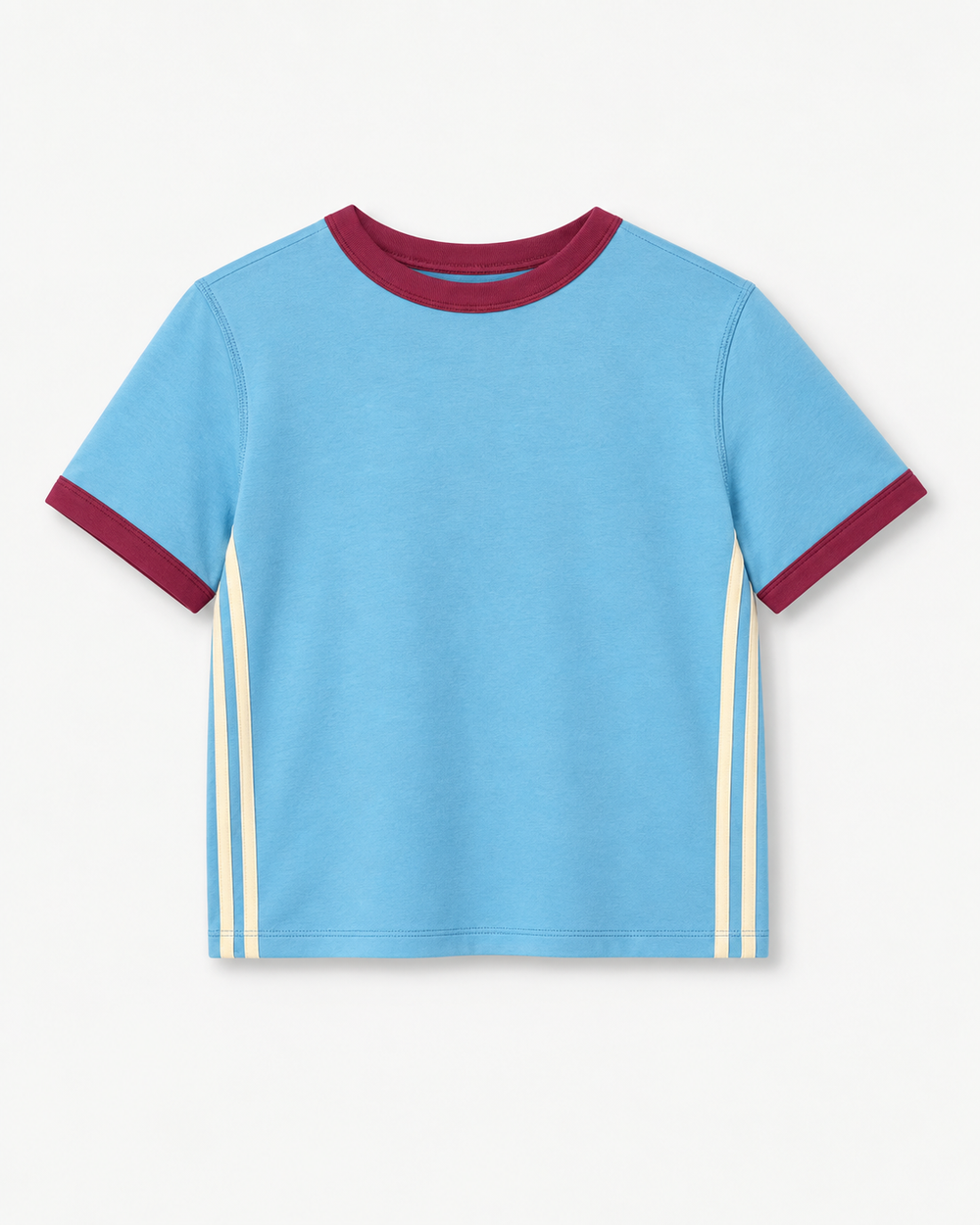 The Cait Top - Blue/Burgundy/Cream