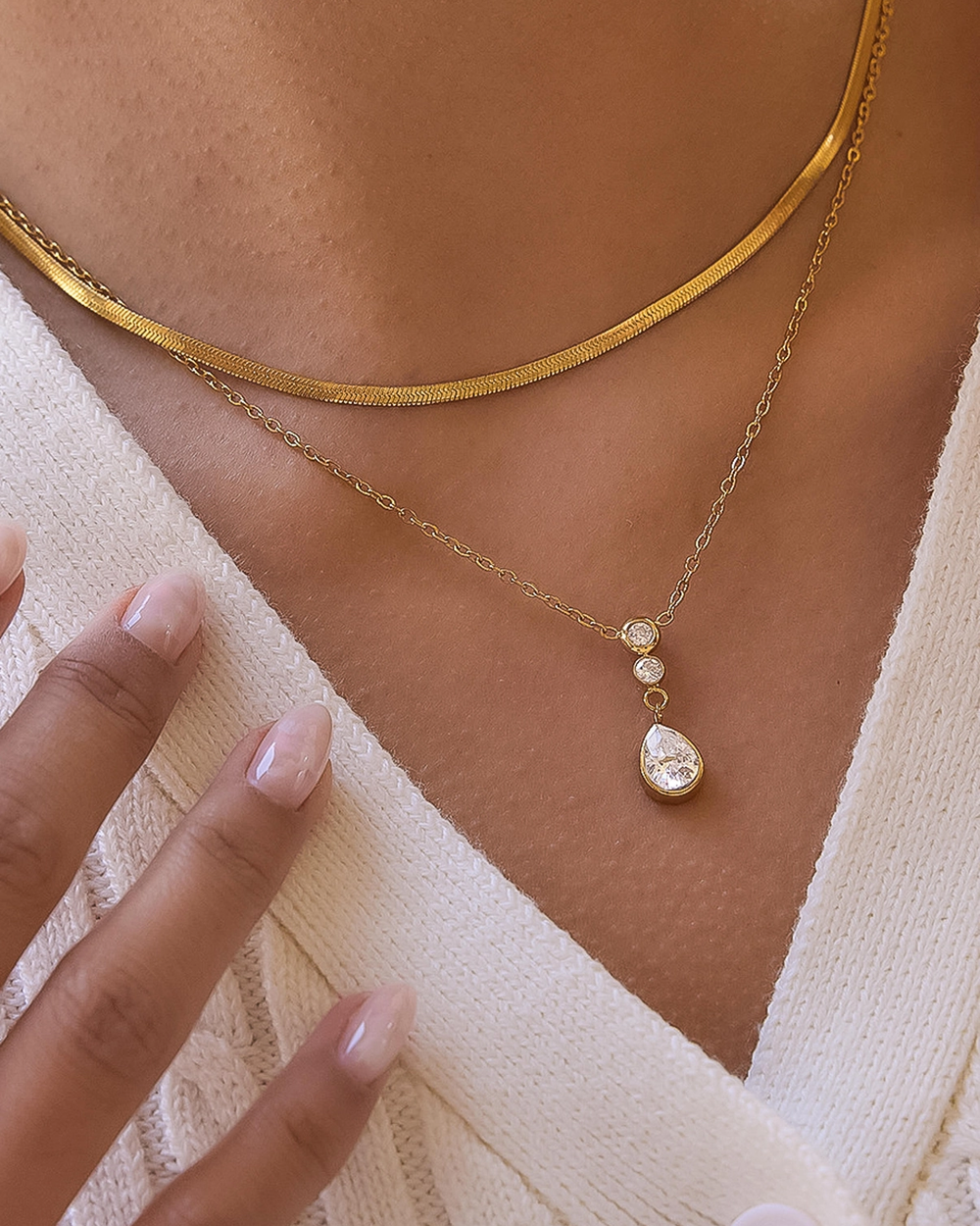 Layered Teardrop Necklace