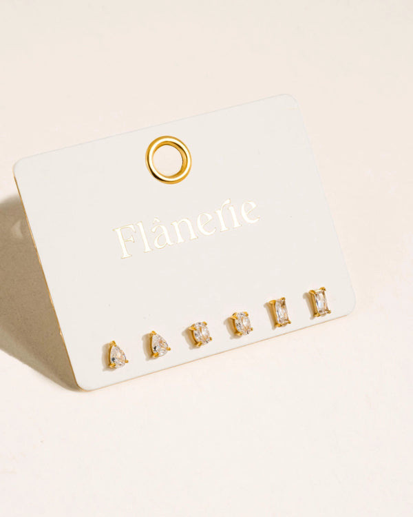 Pureté Pear & Oval Stud Earrings Set