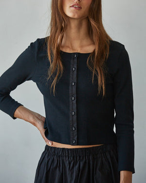 Ribbed Sleeve Cardigan