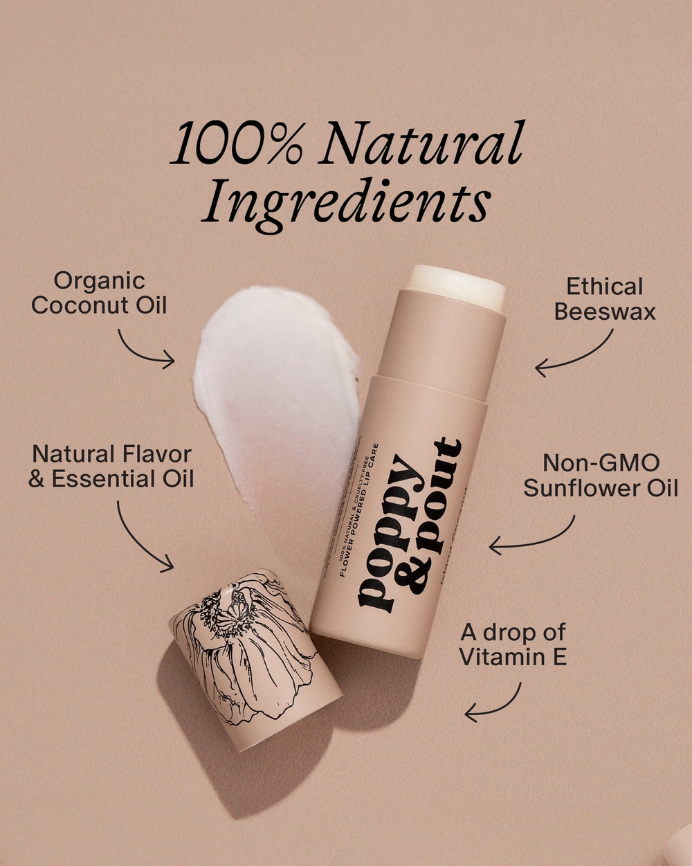 Poppy & Pout Lip Balm: Island Coconut