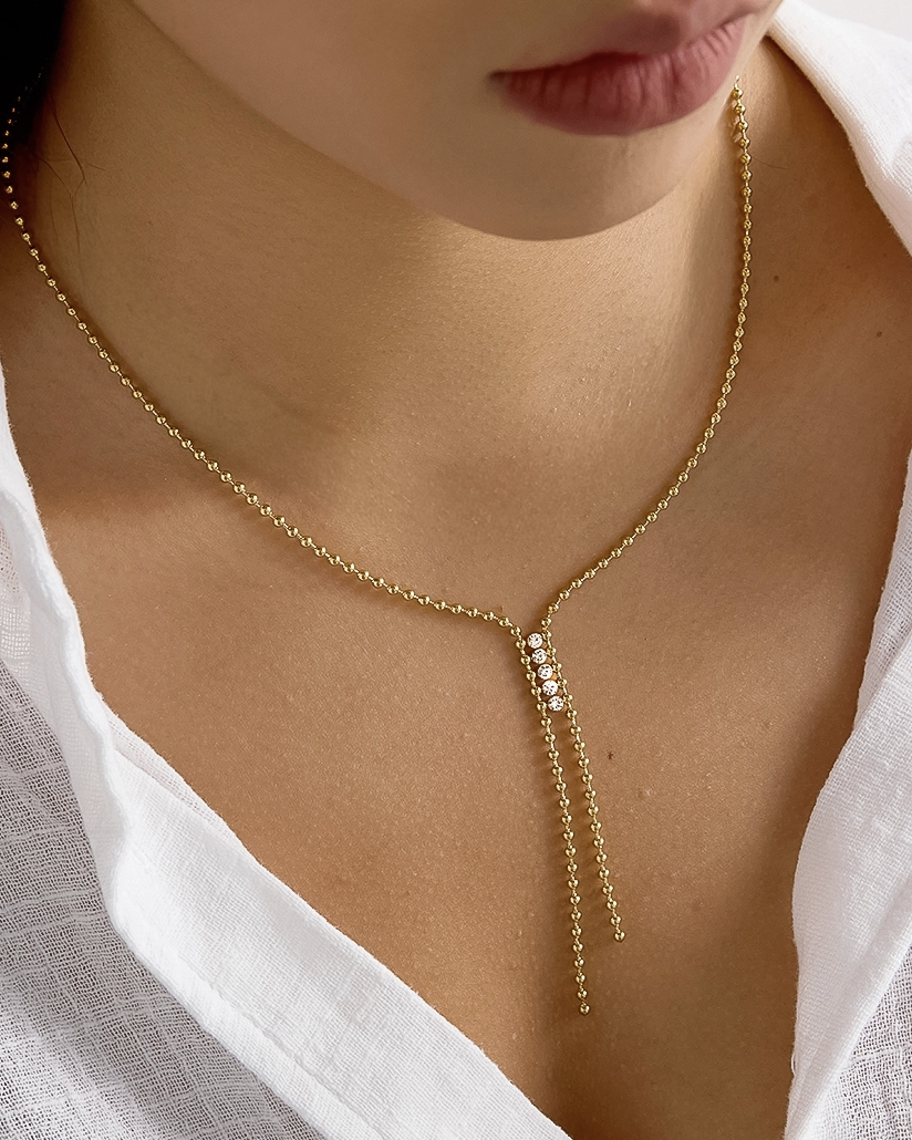 Gold Lariat Necklace