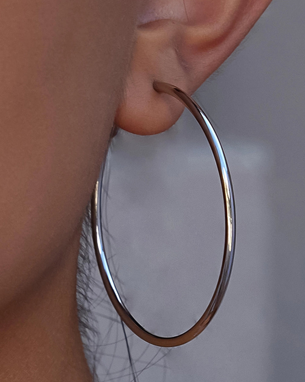 Classic Thin Hoop Earrings - Silver