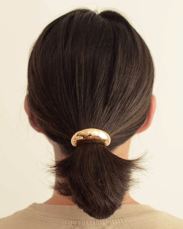 Narrow Crescent Metal Cuff Hair Tie