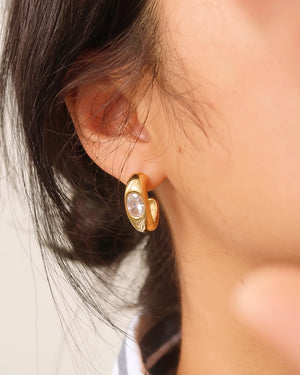 Diamond Hoop Earring