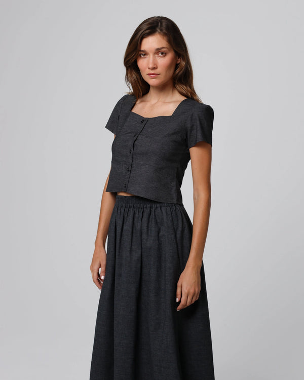 Hemp Blend Button Front Top by Juana