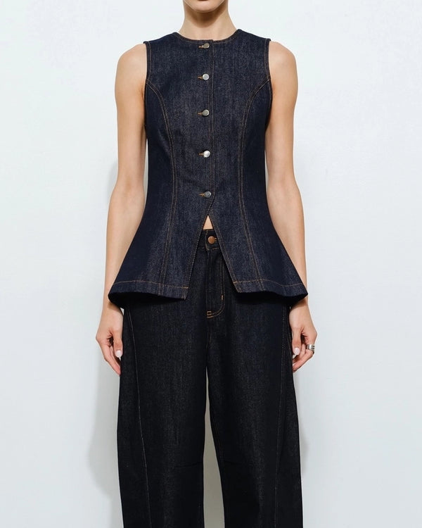 Scarlett Tailored Denim Vest