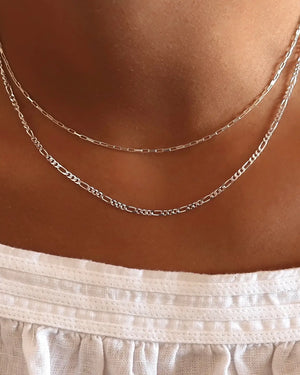 Sterling Silver Baby Link Necklace - 15"