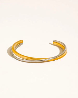 Rivoli Crossover Two Tone Cuff Bracelet