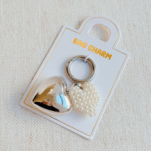 Pearl Heart Bag Charm