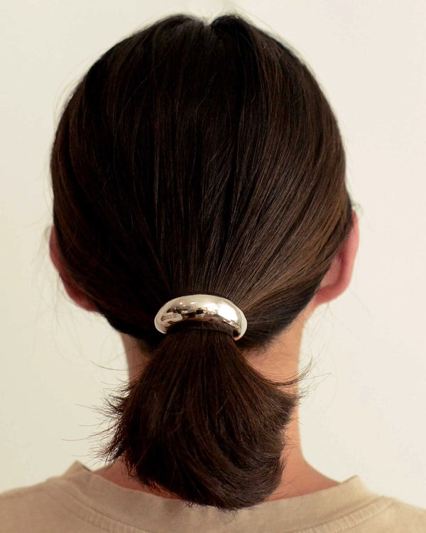 Narrow Crescent Metal Cuff Hair Tie