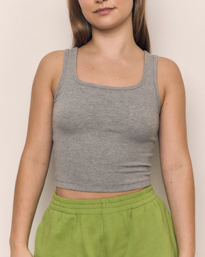 Cropped Square Neck Sleeveless Top