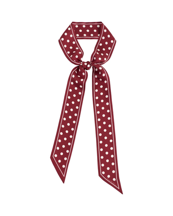 "Retro Polka" Silk Skinny Scarf
