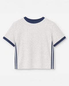 The Cait Top - Gray/Navy