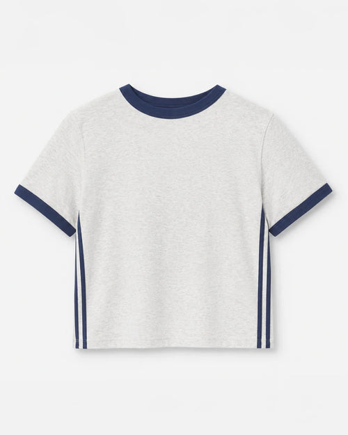 The Cait Top - Gray/Navy