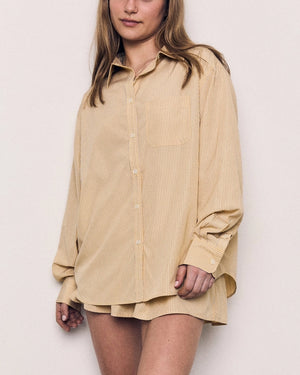 The Oversized Stripe Button Long Sleeve Shirt
