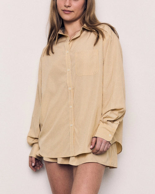 The Oversized Stripe Button Long Sleeve Shirt