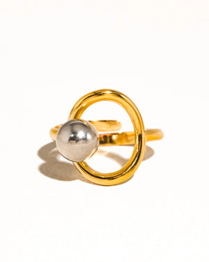 Tarnish Two Tone Round Ring