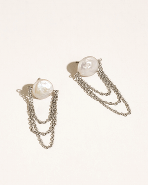 Baroque Pearl Chain Earrings
