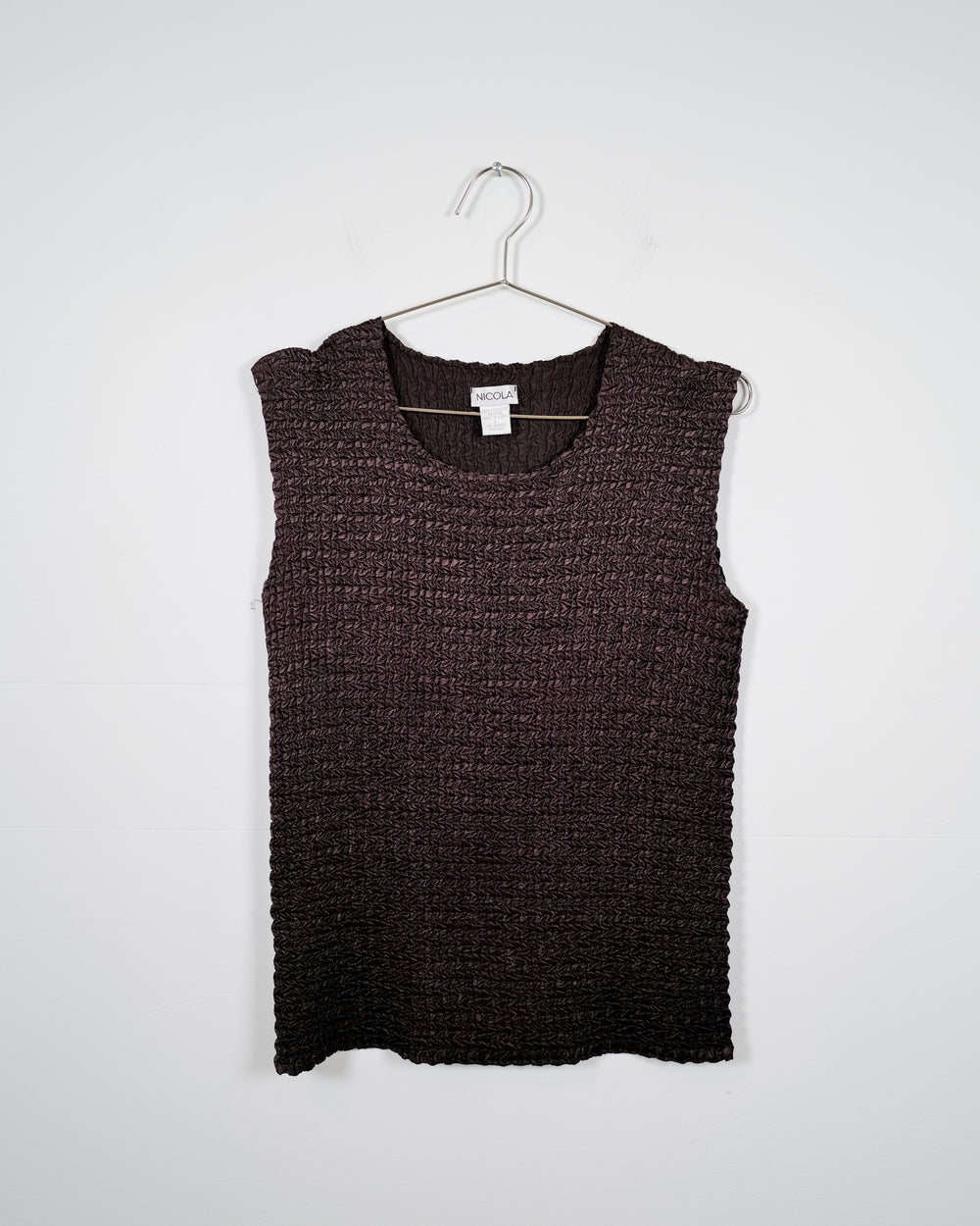 Vintage Brown Crinkle Top