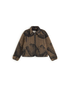 Camel Lotus Jacquard Kendra Jacket