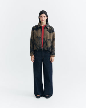 Camel Lotus Jacquard Kendra Jacket