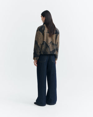 Camel Lotus Jacquard Kendra Jacket
