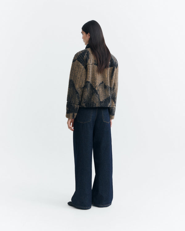 Camel Lotus Jacquard Kendra Jacket